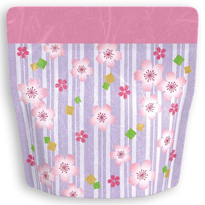 Yoshimura Pack 10157 Resealable Washi Paper Bag Sakura In Purple 桜の花柄