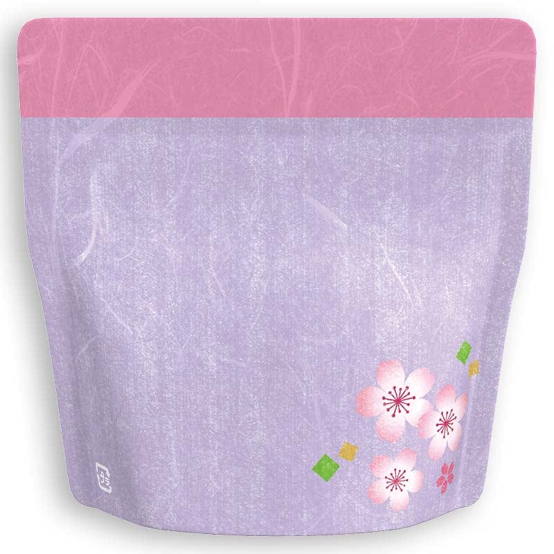 Yoshimura Pack 10157 Resealable Washi Paper Bag Sakura In Purple 桜の花柄 - Image 2