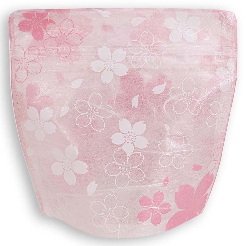 Yoshimura Pack 10185 Resealable Semi Transparent Washi Paper Bag Pink Sakura 雲竜透明チャック付スタンド袋 桜