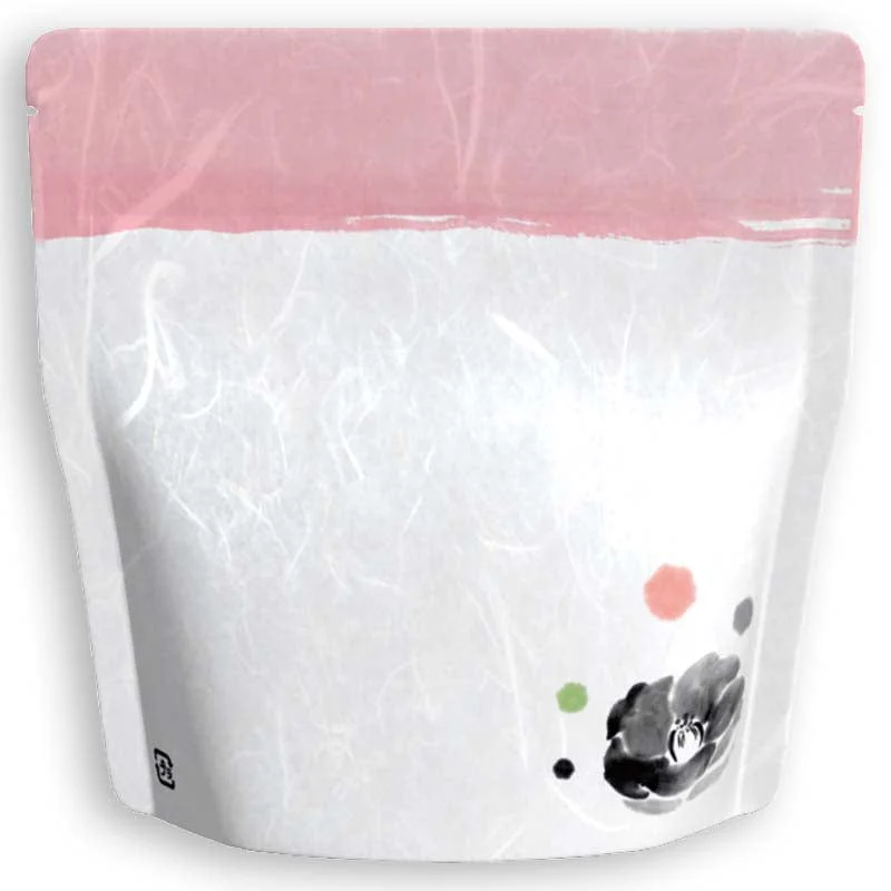 Yoshimura Pack 1404 Resealable Washi Paper Bag Calligraphy Tsubaki 筆もよう椿 - Image 2