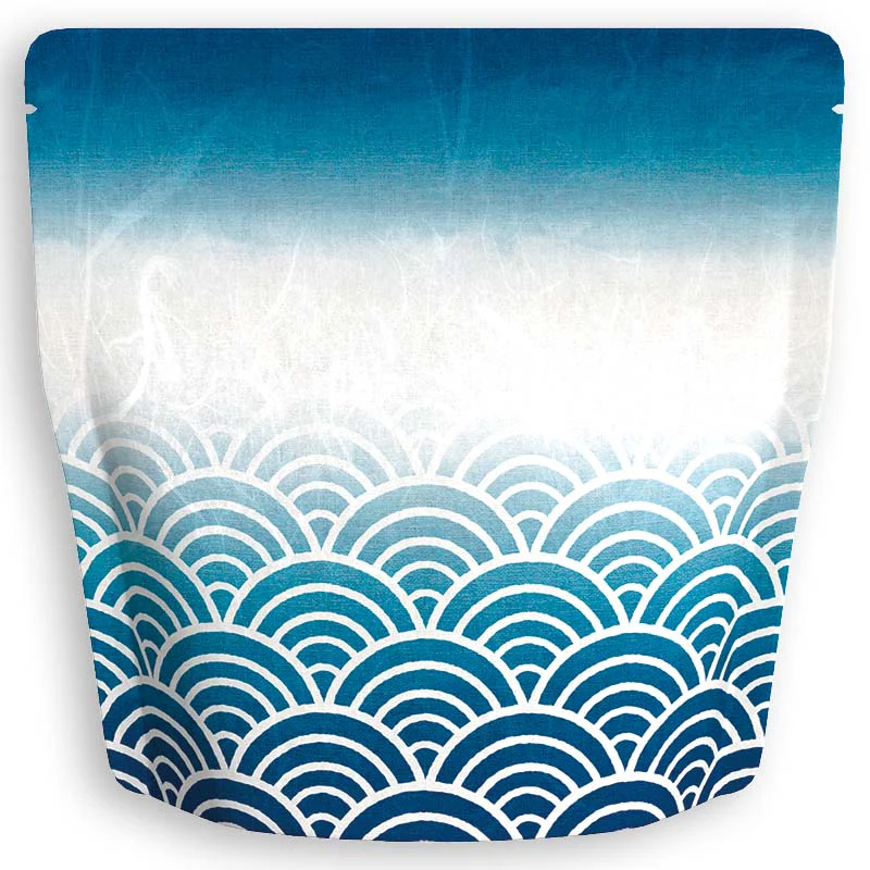 Yoshimura Pack 3722 Resealable Washi Paper Bag Blue Ocean Waves 雲竜 青海波